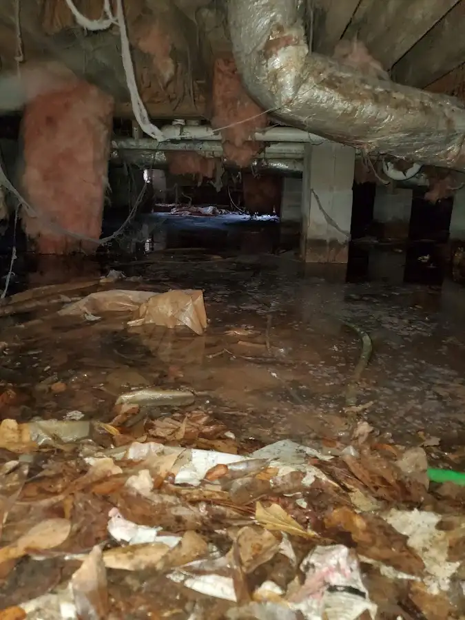 Crawl space flood assessment for Commercial Water Damage Restoration in North Potomac